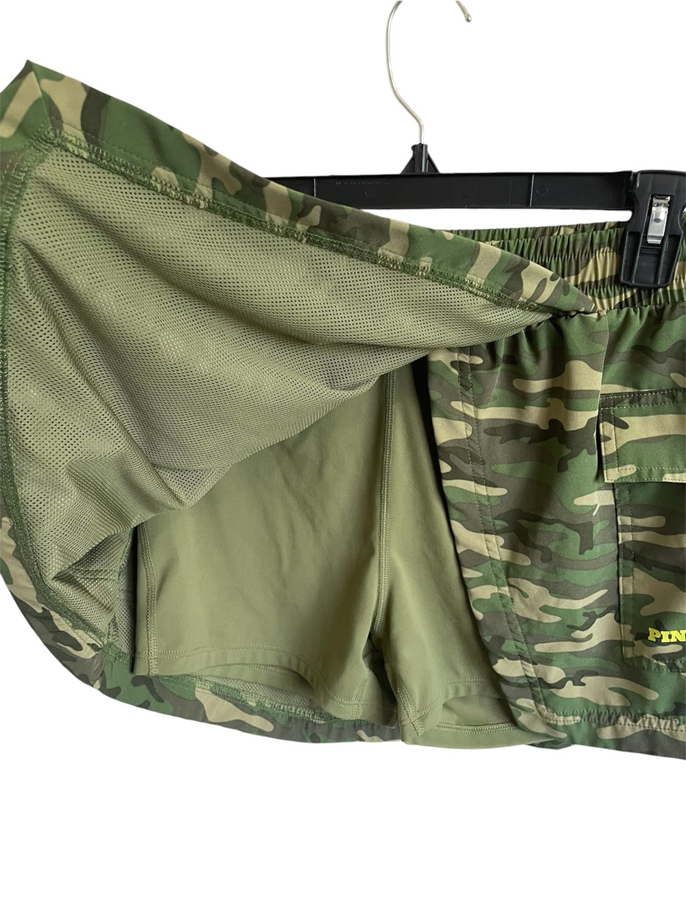 PINK Camo Drawstring Mini Skort with Neon Accents - Picture 4 of 5